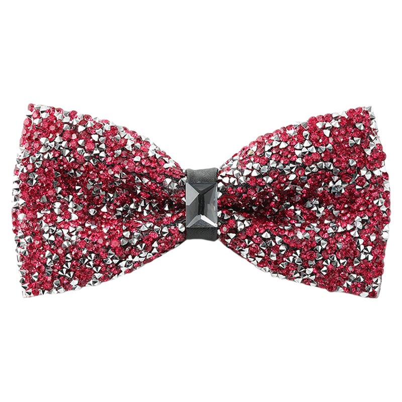 Man of Men Rhinestone Bow Ties for Men - Pre Tied Sequin Bowties with Adjustable Length - Huge Variety Colors Available (Jewels - Pink) - Image 1